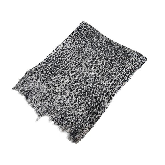 Black And Gray Metallic Leopard Print Lightweight Poncho - Picture 1 of 4
